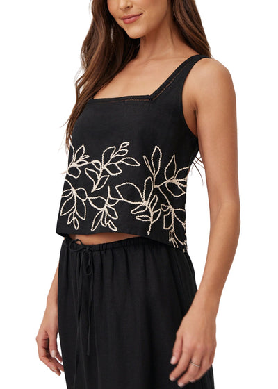 Square Neck Ladder Trim Top-Tops/Blouses-Uniquities