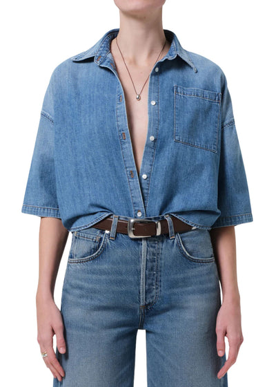 Frances Cropped Cape Button Up Shirt Tops/Blouses Citizens of Humanity 