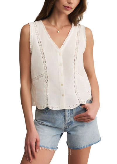 Tomi Embroidered Tank-Tops/Blouses-Uniquities