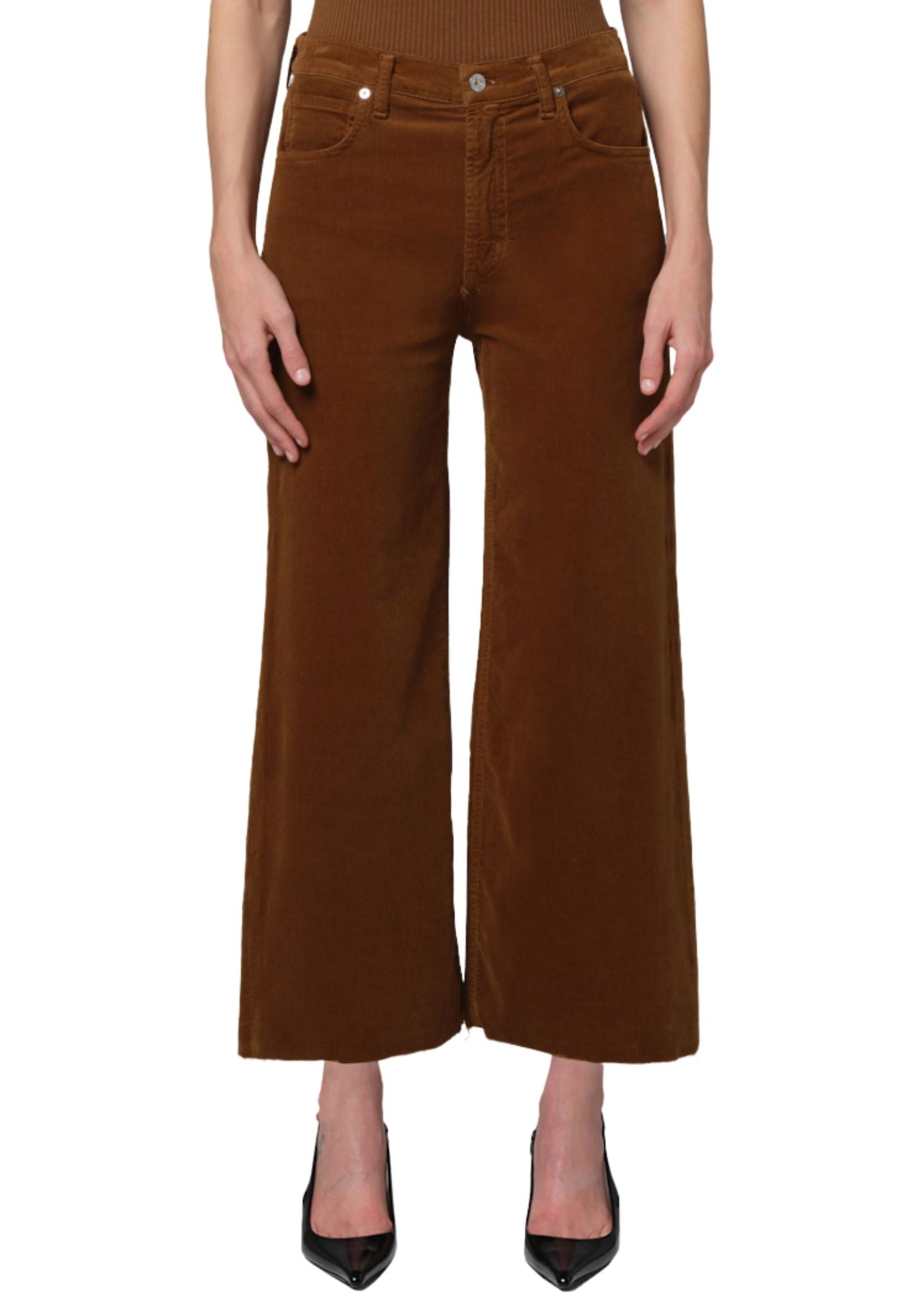 Lyra Wide Leg Crop Corduroy-Denim-Uniquities