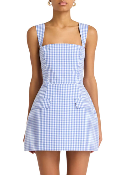 Gingham Bethany Skort Romper-Jumpsuits & Rompers-Uniquities
