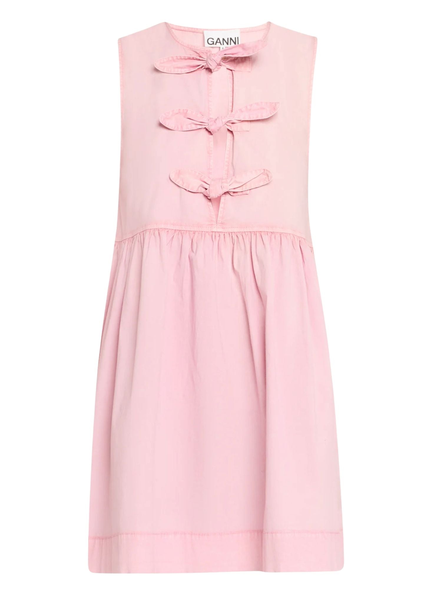 Washed Stretch Bow Mini Dress-Dresses-Uniquities