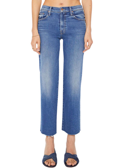 The Mid Rise Rambler Zip Ankle Fray Jeans-Denim-Uniquities