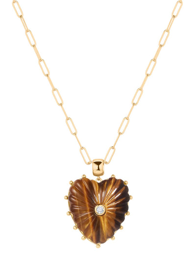 Malene Tigers Eye Bail Charm Necklace-Jewelry-Uniquities