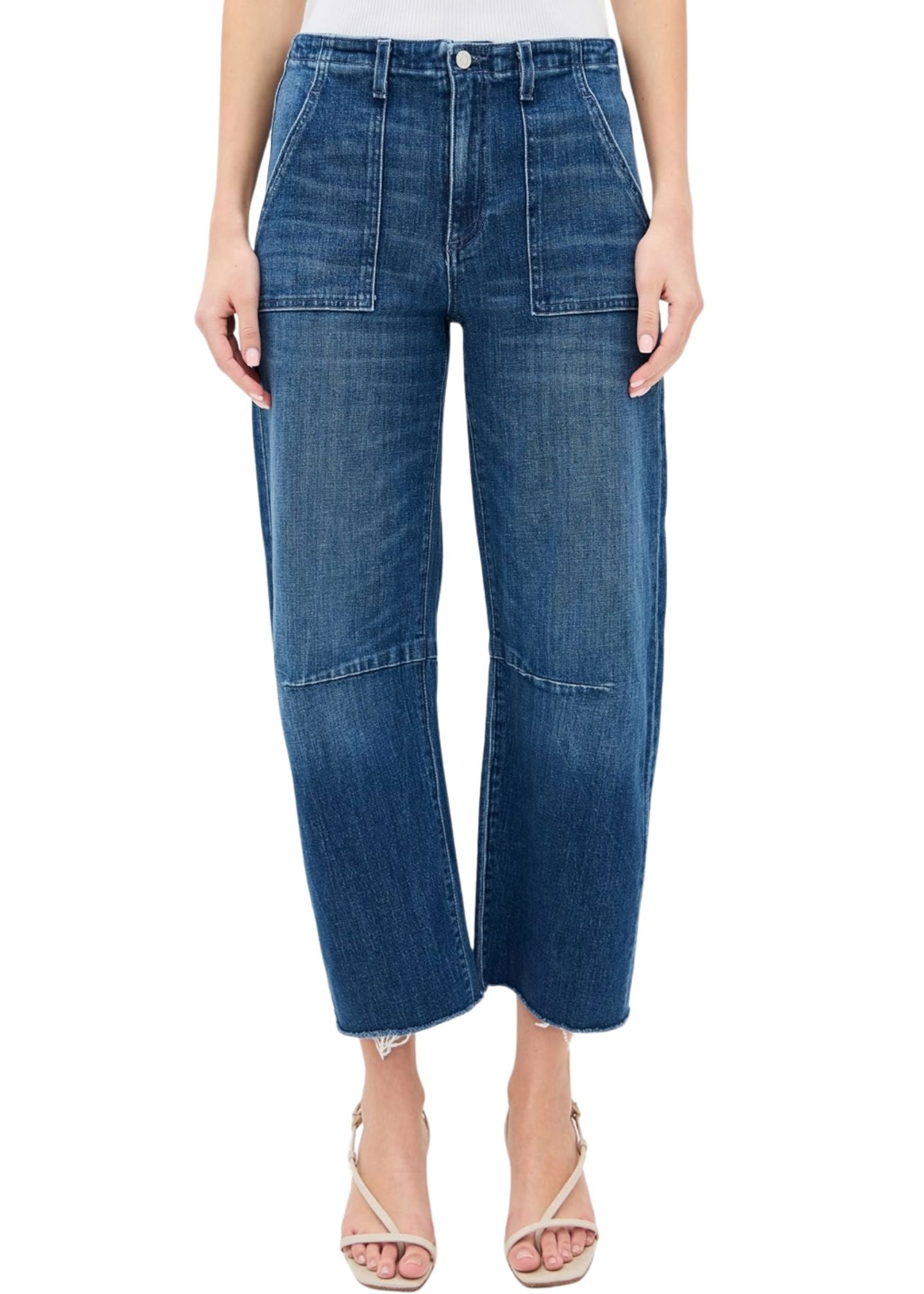 Utility Soft Barrel Jeans-Denim-Uniquities