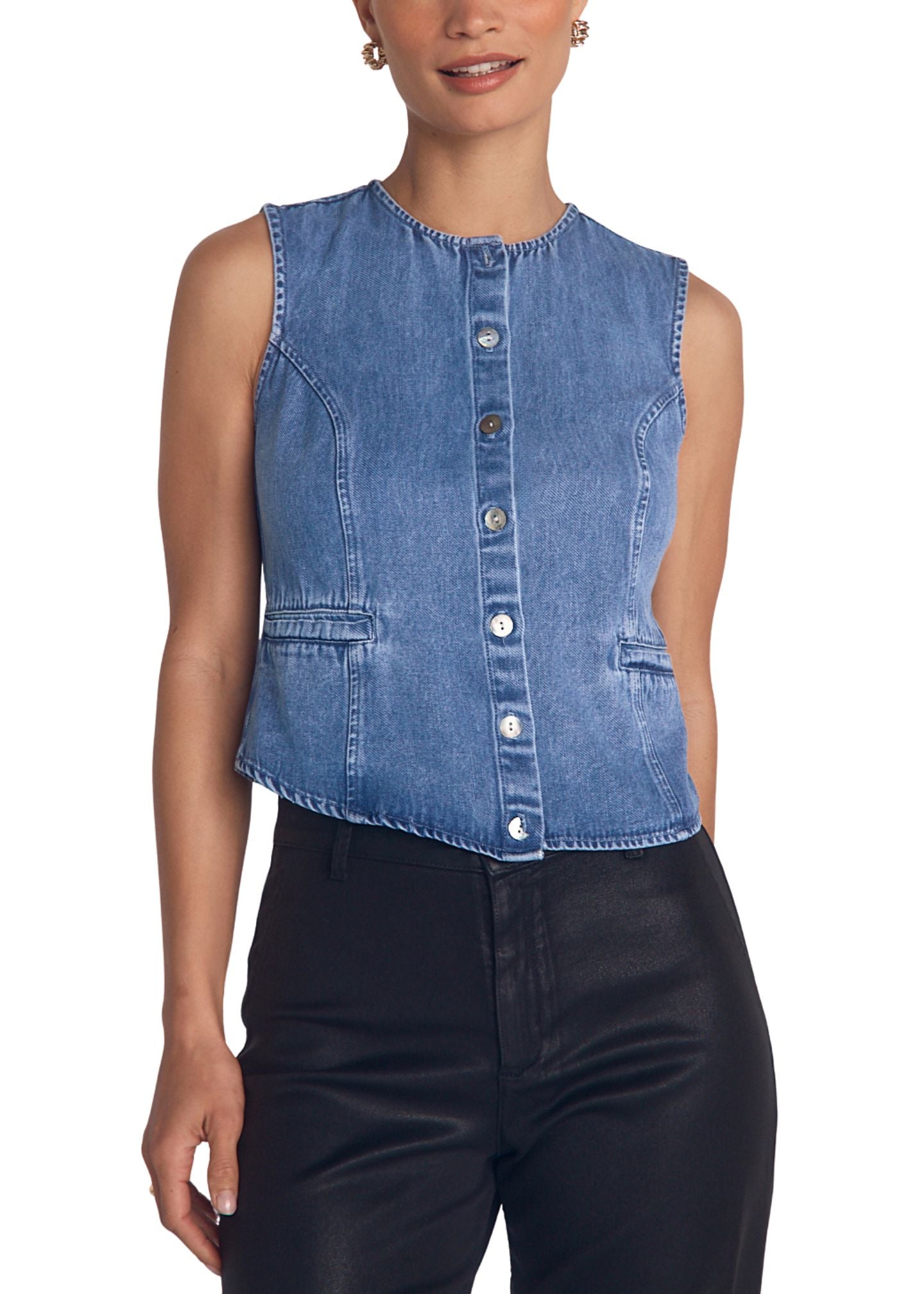 High Neck Fitted Vest-Tops/Blouses-Uniquities