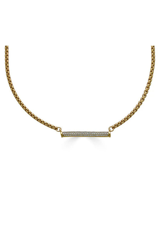 Gold Pave Bar Necklace-Jewelry-Uniquities