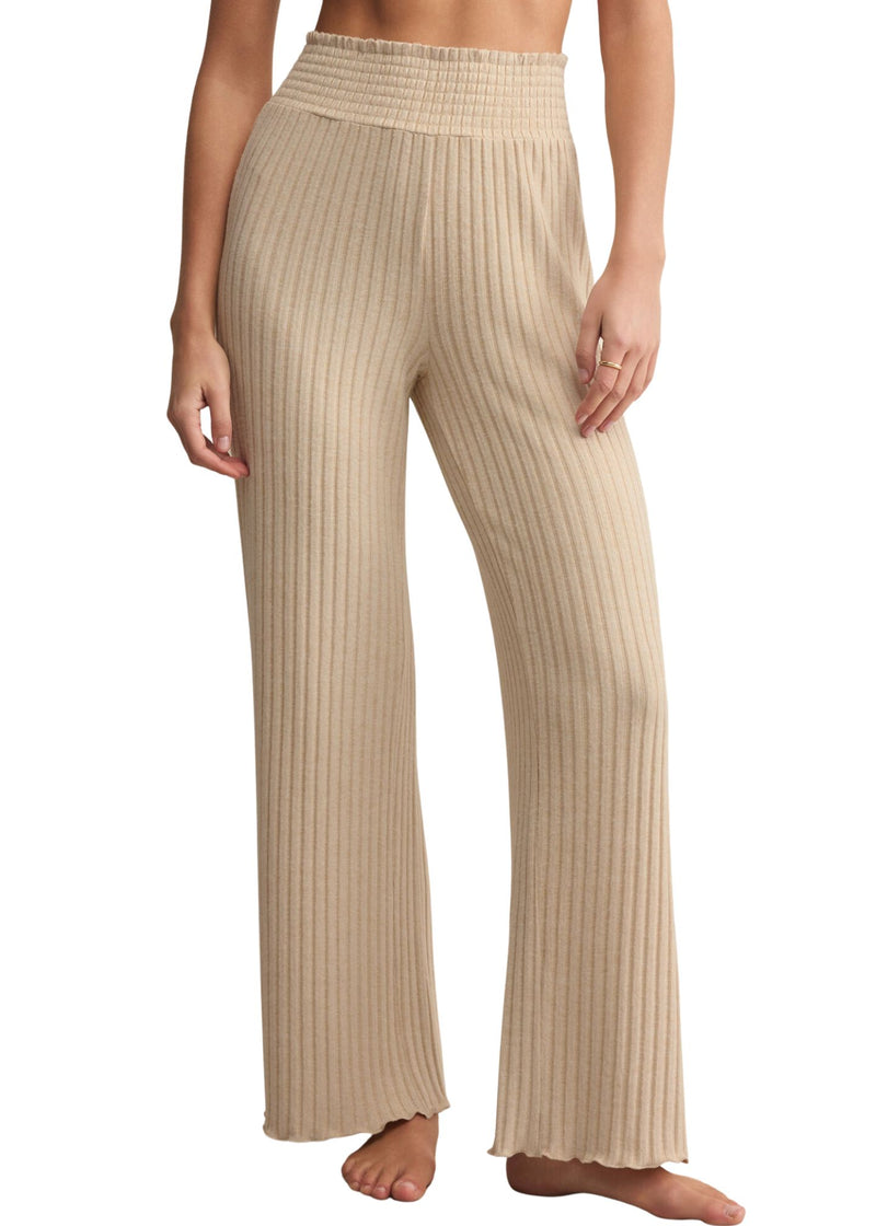Dawn Smocked Rib Pant-Lounge-Uniquities