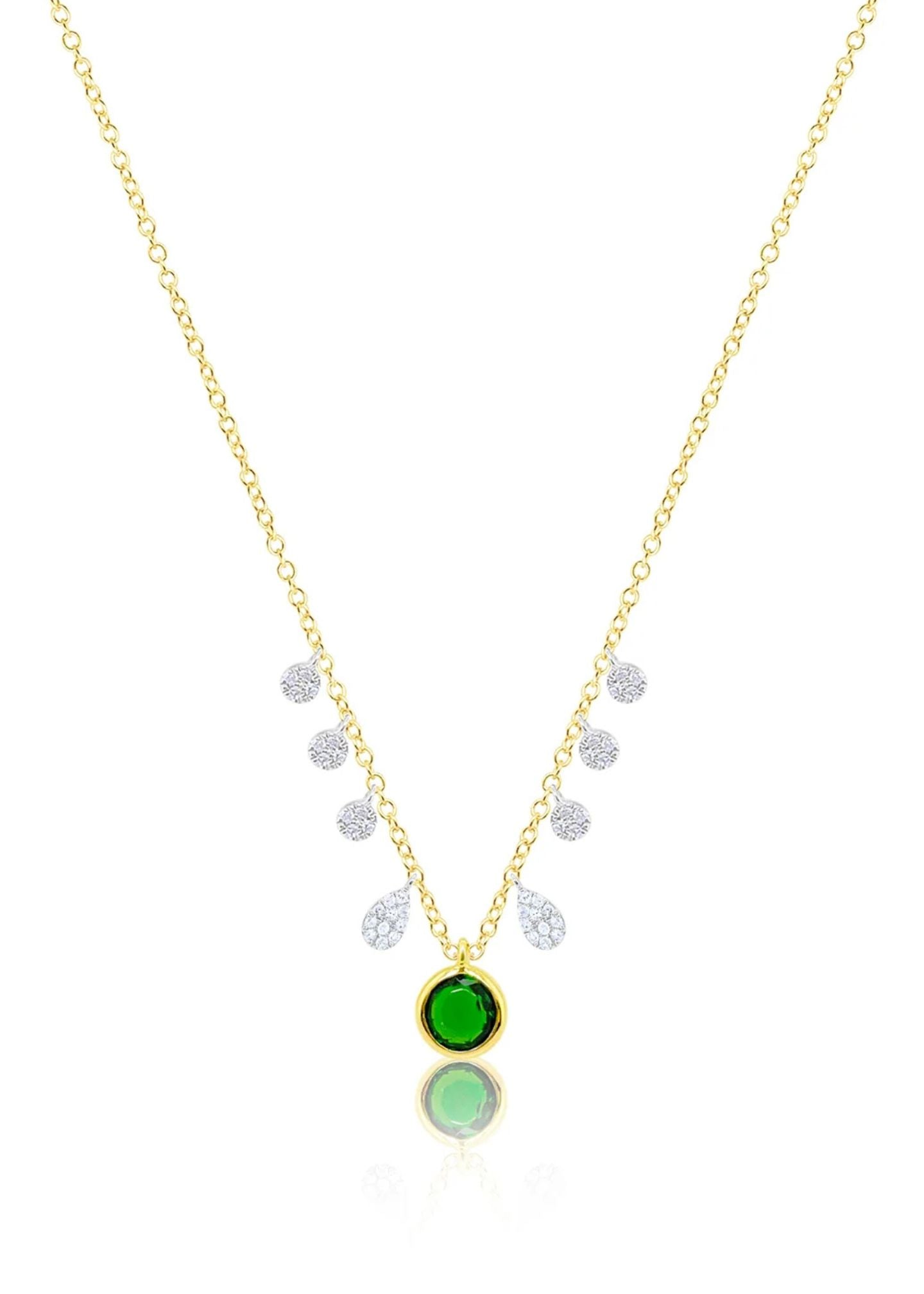 14k Green Chrome Diamond Necklace-Jewelry-Uniquities