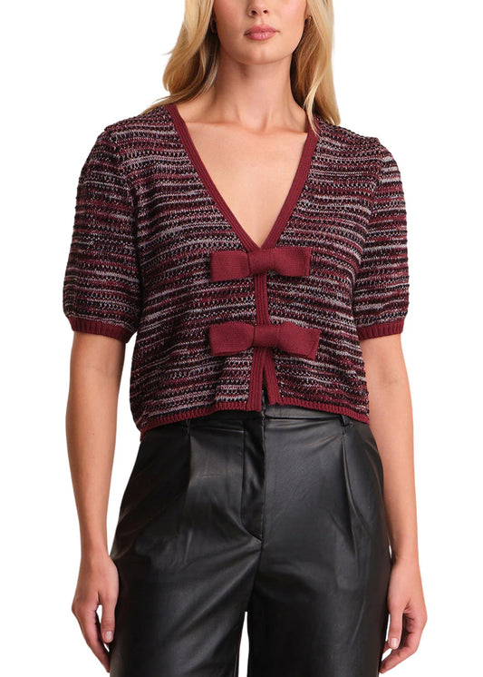 Elaine Marled Bow Front Cardi-Sweaters-Uniquities
