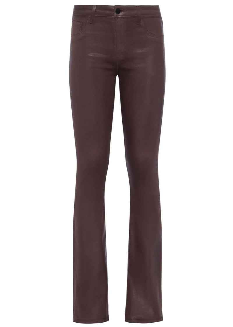 Selma High Rise Sleek Baby Bootcut Coated Jeans-Denim-Uniquities