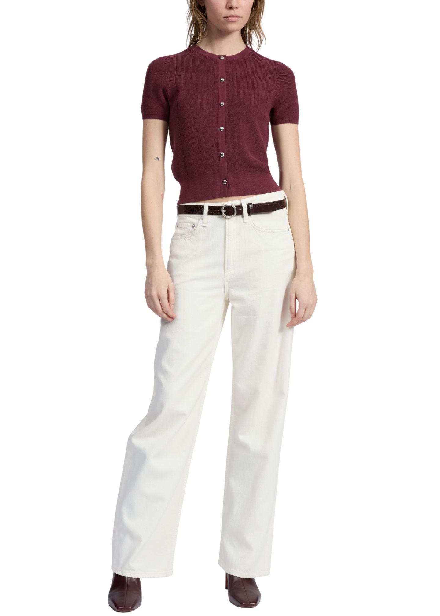 Dina Short Sleeve Cardigan-Sweaters-Uniquities