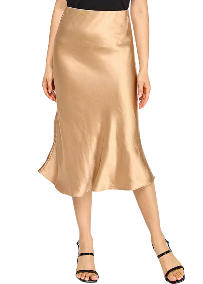 Satin Midi Skirt-Bottoms-Uniquities