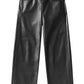 Ayla Baggy Leather Jeans-Denim-Uniquities