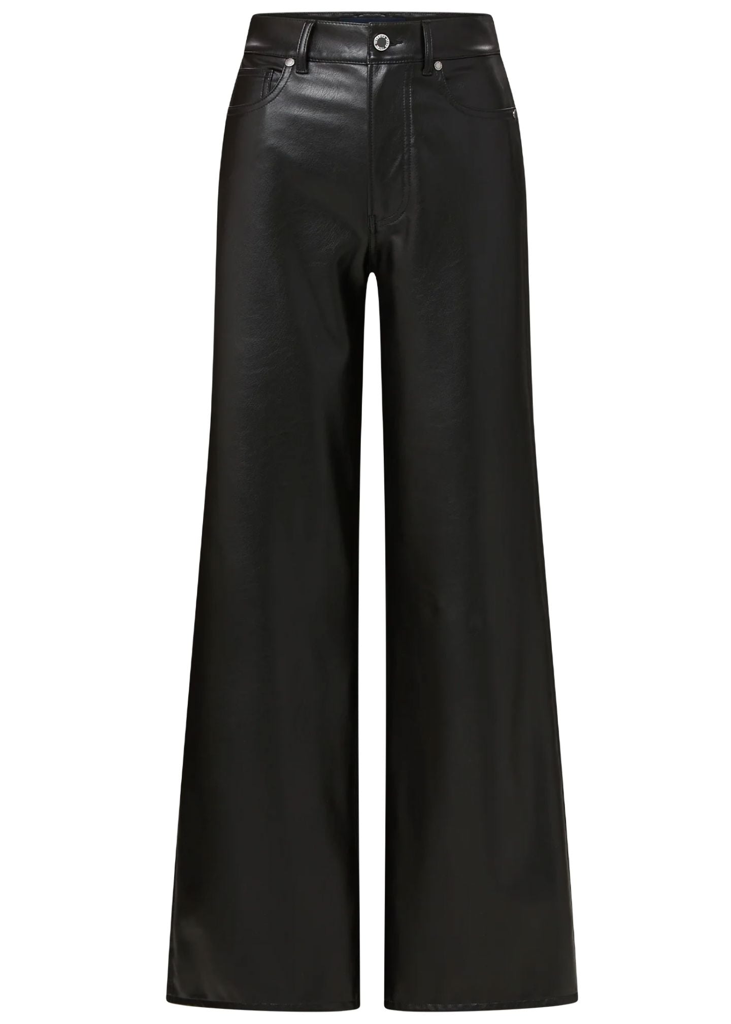 Kasey Mid Wide Leg Vegan Leather-Denim-Uniquities