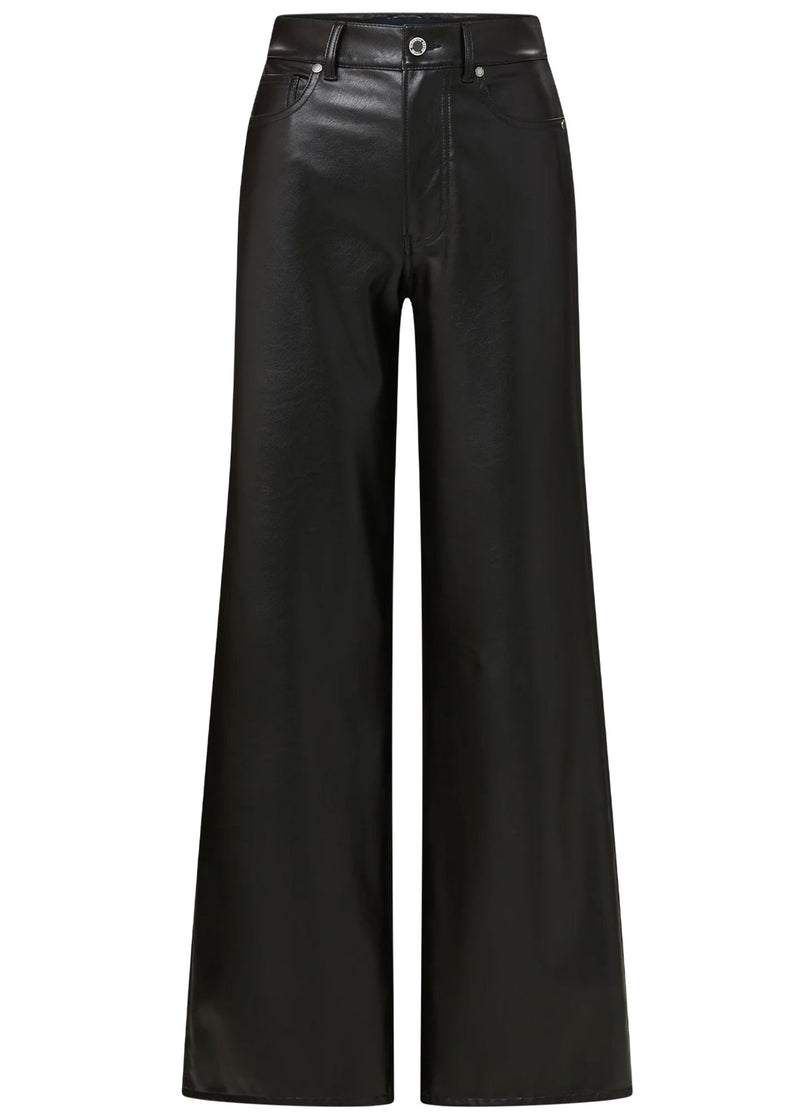 Kasey Mid Wide Leg Vegan Leather-Denim-Uniquities