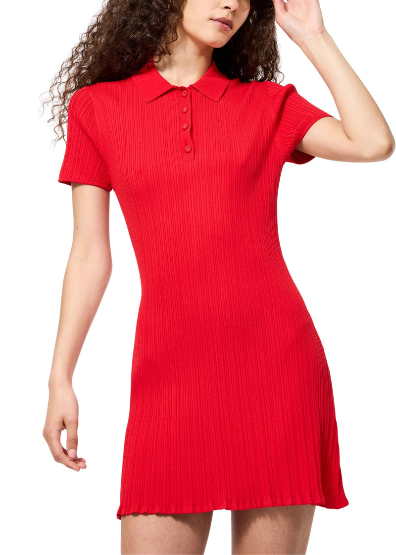 Crinkle Knit Short Sleeve Mini Dress-Dresses-Uniquities
