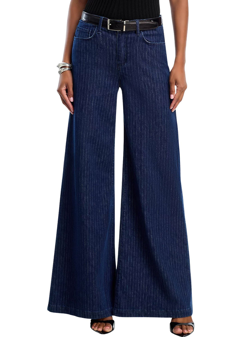 Quincy High Rise Wide Leg Jeans-Denim-Uniquities