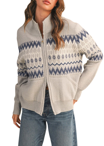 Aspen Zip Sweater-Sweaters-Uniquities