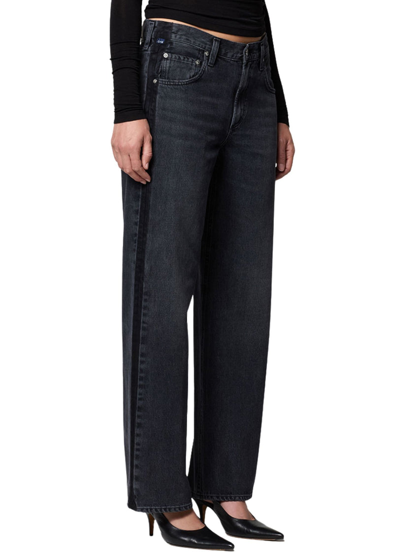 Lindz Low Rise Easy Straight Tuxedo Jeans-Denim-Uniquities