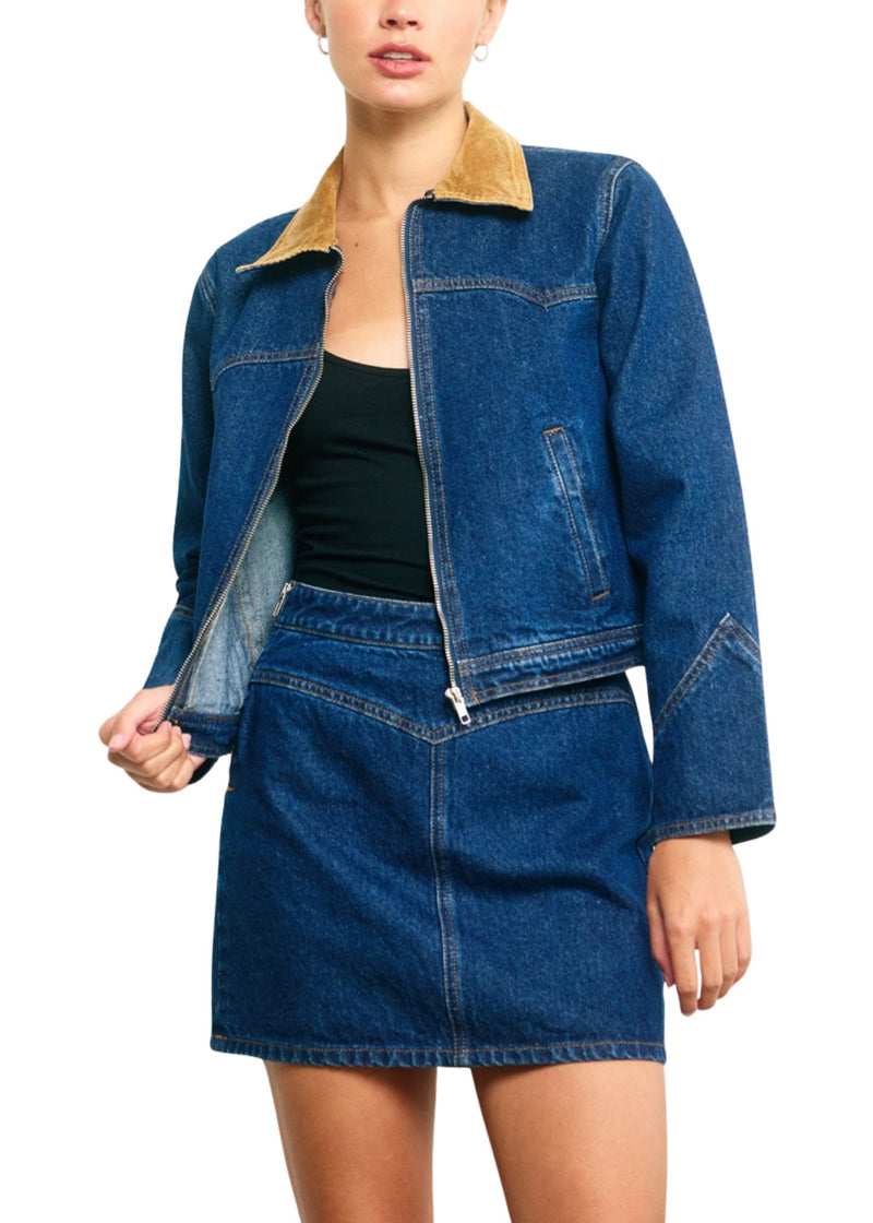 Dixie Western Denim Jacket-Jackets-Uniquities