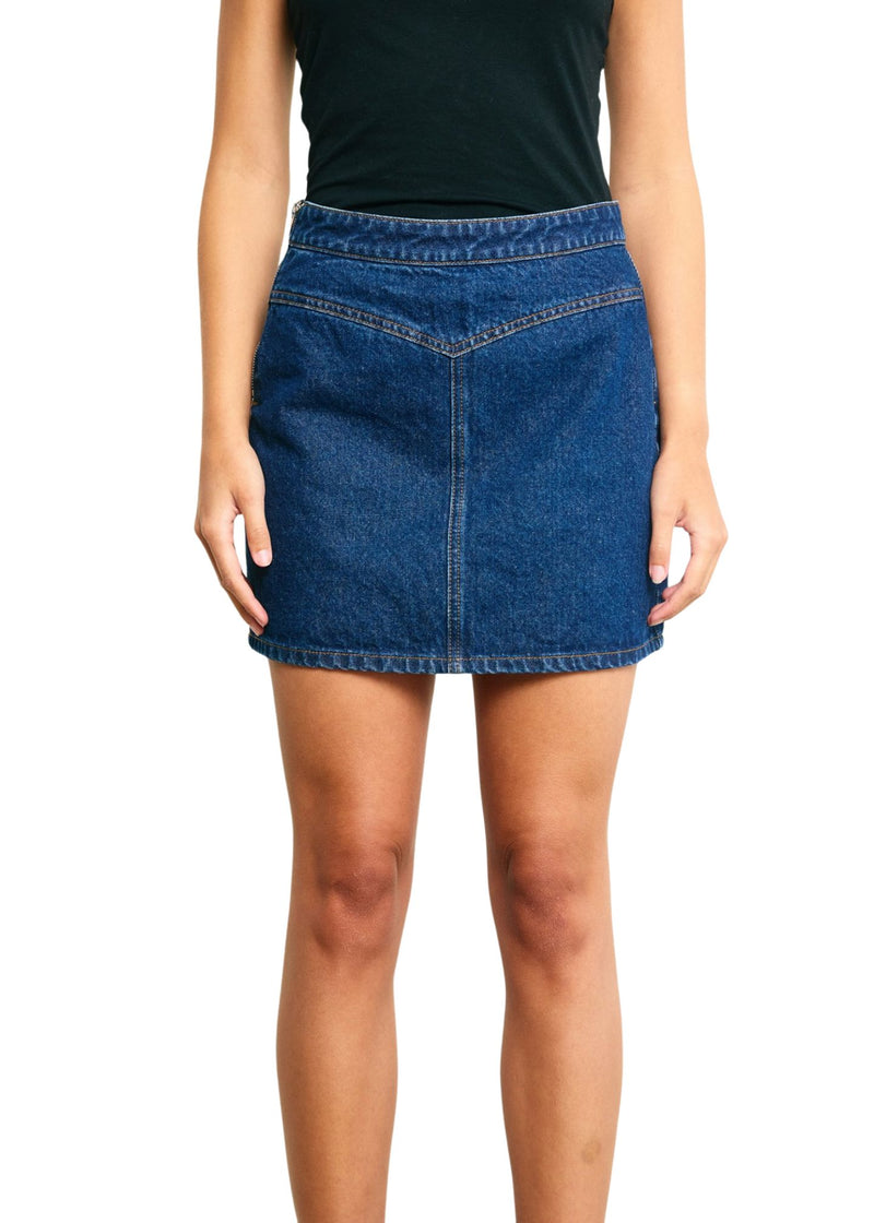 Dixie Denim Mini Skirt-Bottoms-Uniquities