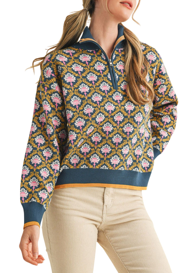 Harper Half Zip Sweater-Sweaters-Uniquities