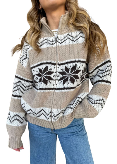 Claudia Zip Jacket-Sweaters-Uniquities