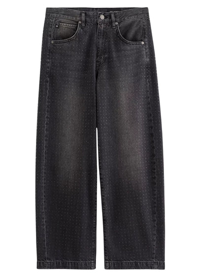 Hattie Embellished Barrel Jeans-Denim-Uniquities