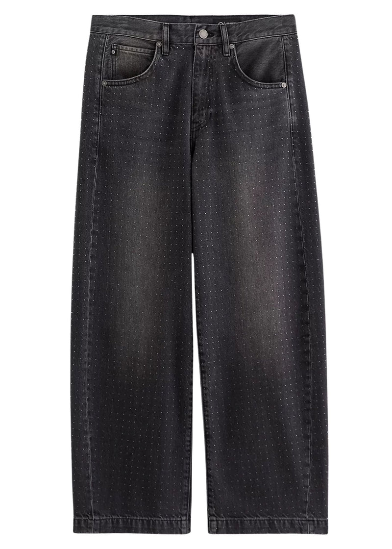 Hattie Embellished Barrel Jeans-Denim-Uniquities
