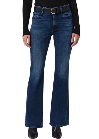 Lilah Flare Jeans With Welt Pocket-Denim-Uniquities