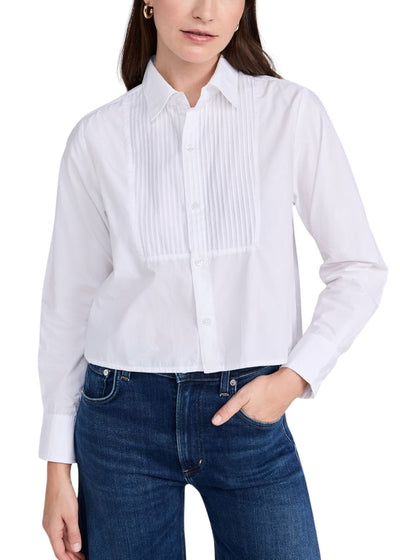 Fino Boxy Cropped Tuxedo-Tops/Blouses-Uniquities