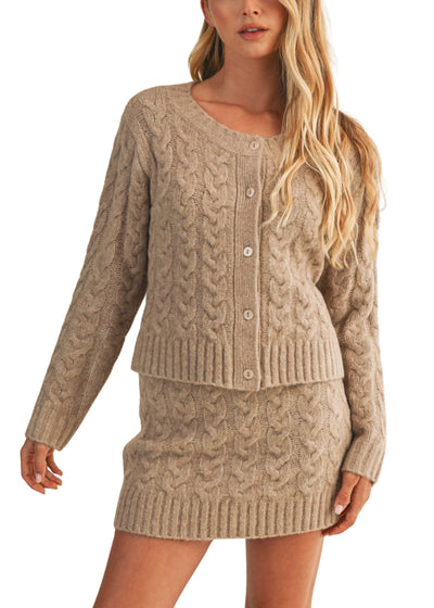 Ivy Cable Cardigan-Sweaters-Uniquities