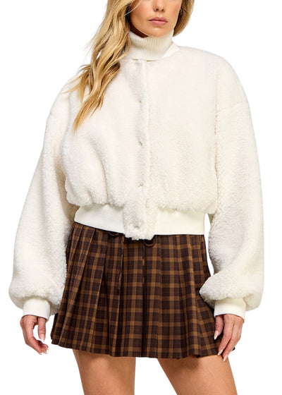 Teddy Bomber Jacket-Jackets-Uniquities