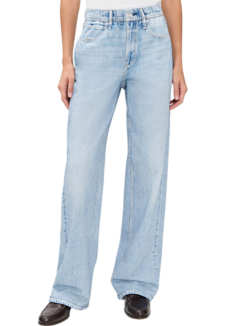 Miramar Terry Pull On Wide Leg Jeans-Denim-Uniquities