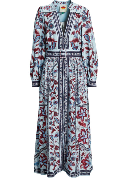 dinner dress blues navy female Farm Rio Marcelle Maxi Dress