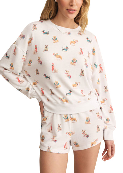 Cozy Up Pup Long Sleeve Top-Lounge-Uniquities
