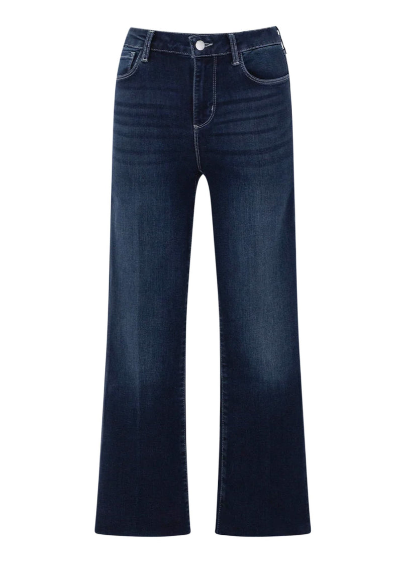 Kendra High Rise Crop Flare Jeans-Denim-Uniquities