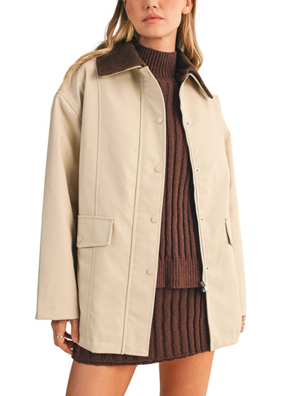 Ashtin Faux Leather Jacket-Jackets-Uniquities