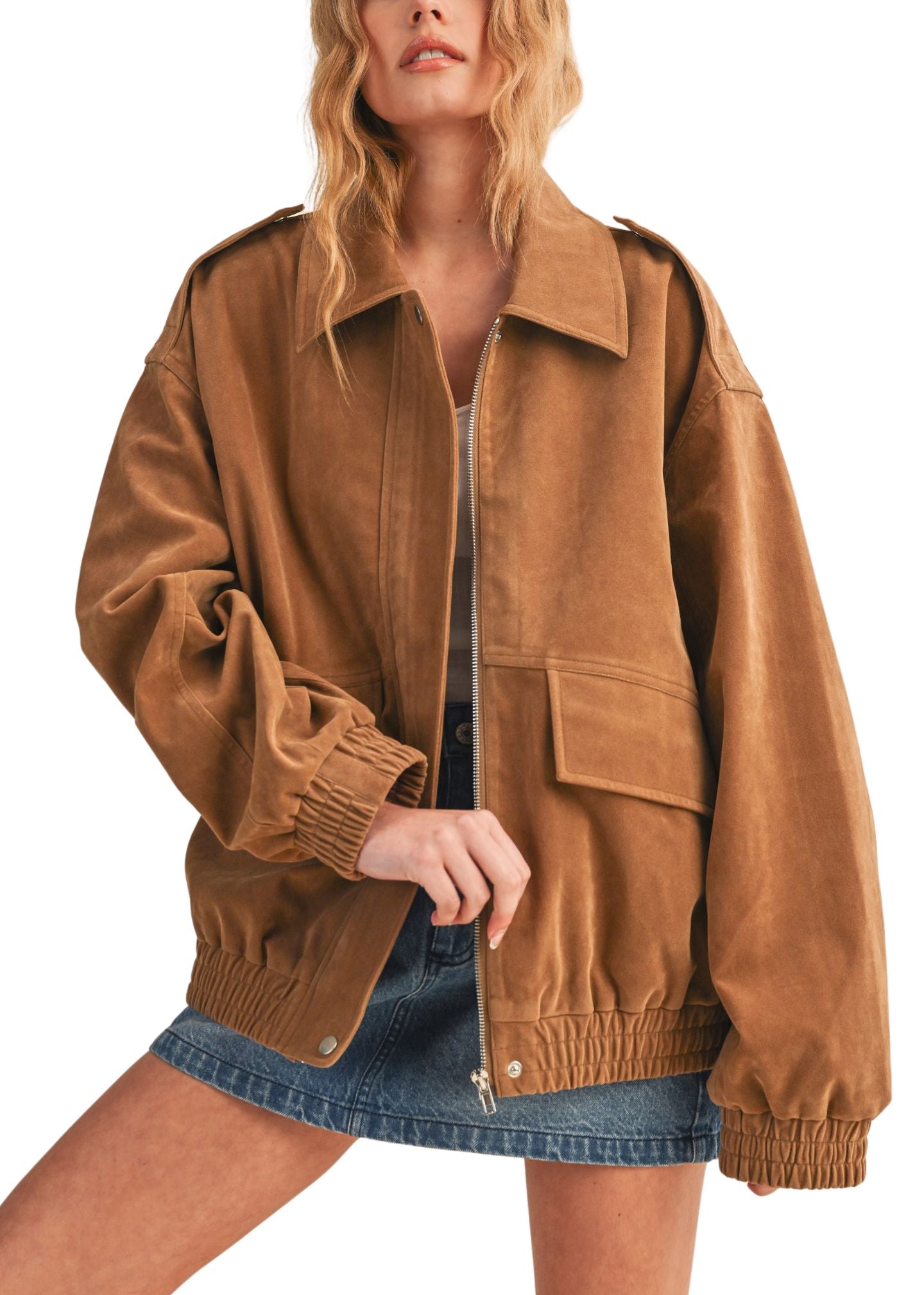 Jaelyn Suede Jacket-Jackets-Uniquities