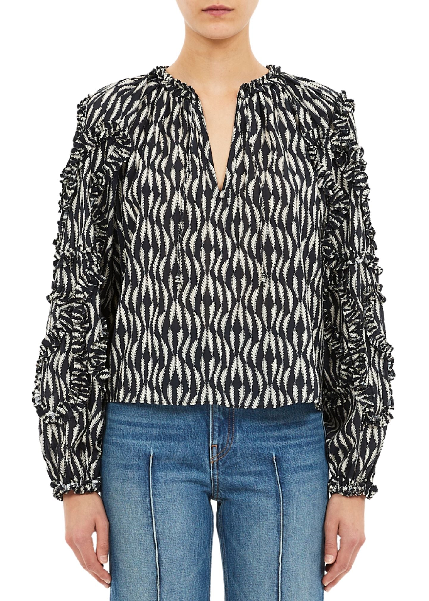 Azrou Long Sleeve Blouse-Tops/Blouses-Uniquities