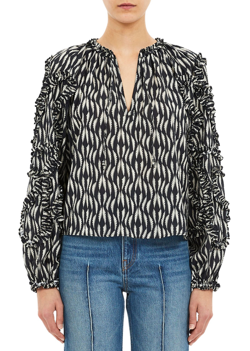 Azrou Long Sleeve Blouse-Tops/Blouses-Uniquities