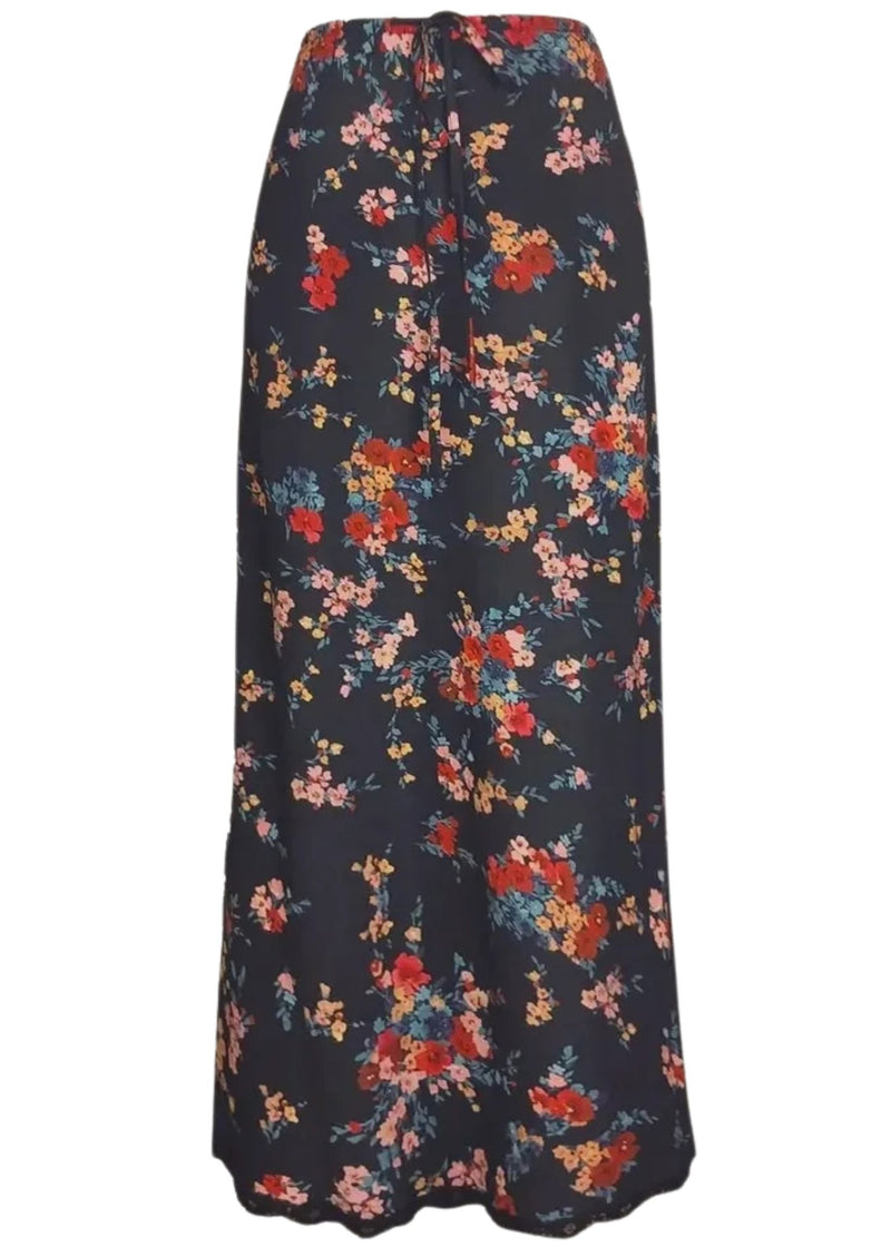 Kaeli Maxi Drawstring Skirt-Bottoms-Uniquities