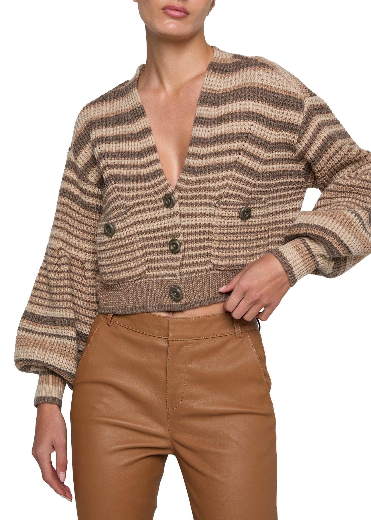 Christabel Stripe Cardi-Sweaters-Uniquities