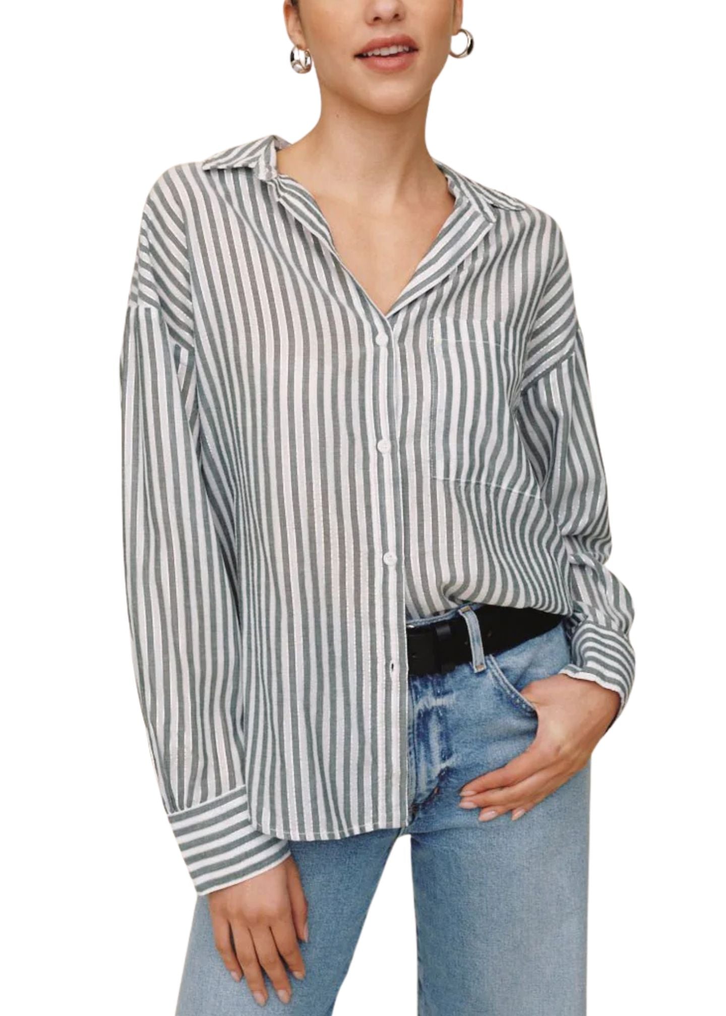 Oversized Pocket Shirt-Tops/Blouses-Uniquities