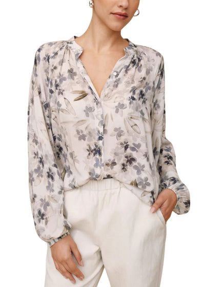 Long Sleeve Shirred Raglan Shirt-Tops/Blouses-Uniquities