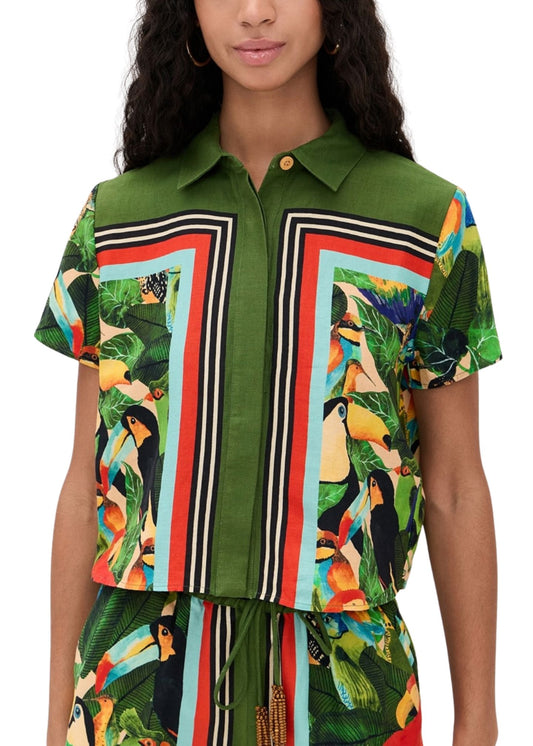 Bird Leaves Shirt-Tops/Blouses-Uniquities