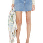 The Ditcher Mini Fray Skirt-Denim-Uniquities