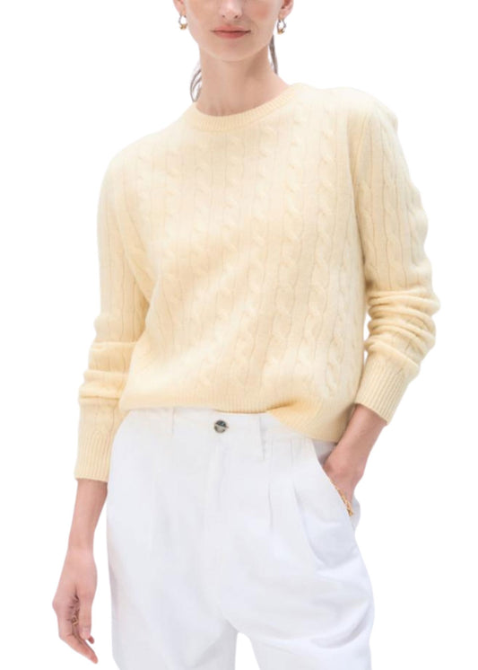 Cashmere Varsity Cable Crew-Sweaters-Uniquities