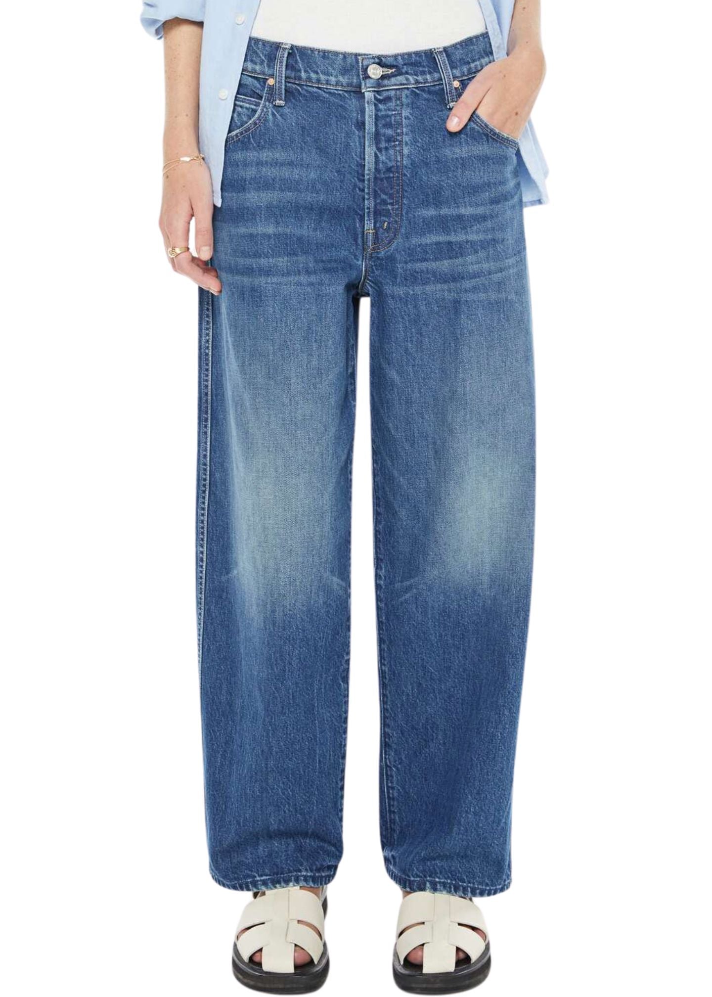 The Delinquent Button Ankle Jeans-Denim-Uniquities